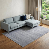 6' X 9' Gray and Ivory Abstract Power Loom Washable Non Skid Area Rug