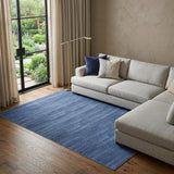 8' X 10' Blue and Gray Abstract Power Loom Washable Non Skid Area Rug
