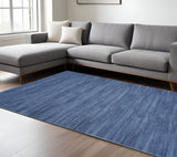 9' X 12' Blue Distressed Washable Area Rug