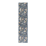 10' Blue Floral Washable Runner Rug