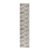 10' Cream Floral Washable Runner Rug