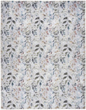 5' X 7' Ivory Blue and Gray Floral Power Loom Washable Non Skid Area Rug