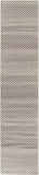 10' Beige And Black Geometric Washable Runner Rug