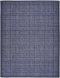 5' X 7' Blue and Gray Geometric Power Loom Washable Non Skid Area Rug