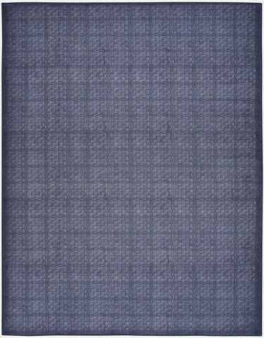 5' X 7' Blue and Gray Geometric Power Loom Washable Non Skid Area Rug