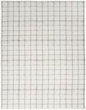 8' X 10' Ivory and Gray Geometric Power Loom Washable Non Skid Area Rug