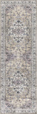 6' Beige And Ivory Oriental Distressed Washable Runner Rug