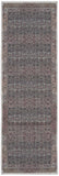 6' Blue and Brown Oriental Power Loom Distressed Washable Non Skid Runner Rug