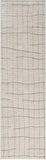 8' Gray And Ivory Abstract Runner Rug