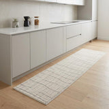 8' Gray And Ivory Abstract Runner Rug