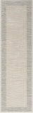 8' Gray And Ivory Striped Runner Rug
