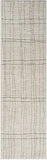8' Gray And Ivory Abstract Runner Rug