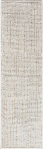 8' Gray And Silver Abstract Runner Rug
