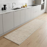 8' Gray And Ivory Abstract Runner Rug