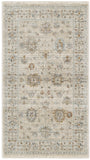 3' X 5' Beige and Ivory Oriental Power Loom Distressed Area Rug With Fringe