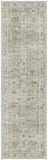 8' Blue And Ivory Oriental Distressed Runner Rug With Fringe
