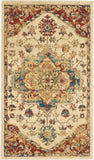 3' X 5' Ivory and Red Floral Medallion Power Loom Area Rug