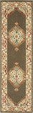 8' Brown And Ivory Floral Medallion Distressed Runner Rug