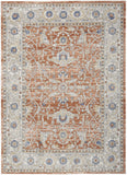 5' X 7' Gray and Red Oriental Power Loom Area Rug