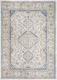7' X 9' Blue and Gray Medallion Power Loom Area Rug