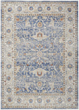 7' X 9' Blue and Gray Oriental Power Loom Area Rug