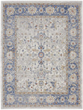 8' X 10' Blue and Gray Oriental Power Loom Area Rug