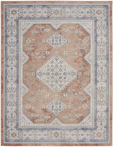8' X 10' Beige And Bronze Medallion Area Rug