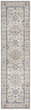 8' Blue And Gray Medallion Runner Rug