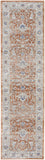 8' Gray And Red Oriental Runner Rug