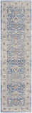 8' Blue And Gray Oriental Runner Rug