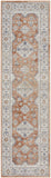 8' Gray And Red Medallion Runner Rug