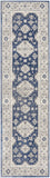8' Blue And Gray Medallion Runner Rug