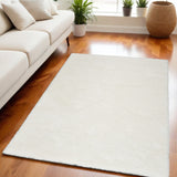 5' X 7' Ivory Shag Area Rug