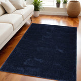 5' X 7' Navy Blue Shag Area Rug
