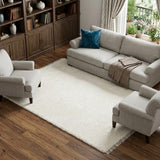 8' X 10' Ivory Shag Area Rug
