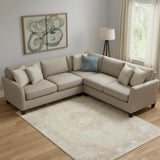 8' X 10' Beige Medallion Washable Non Skid Area Rug