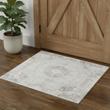 2' X 3' Gray Medallion Washable Non Skid Area Rug