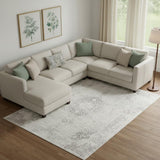 8' X 10' Gray Medallion Washable Non Skid Area Rug