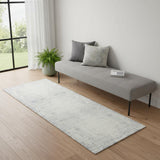 2' X 5' Gray Abstract Washable Non Skid Area Rug