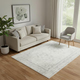 5' X 7' Gray Medallion Washable Non Skid Area Rug