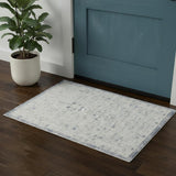 2' X 3' Gray Abstract Washable Non Skid Area Rug