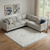 8' X 10' Gray Abstract Washable Non Skid Area Rug