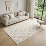 5' X 7' Ivory Geometric Area Rug