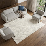 8' X 10' Ivory Geometric Area Rug
