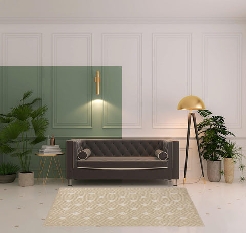 5' X 7' Beige Geometric Area Rug