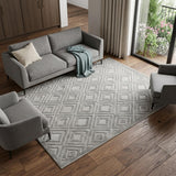 8' X 10' Gray Geometric Area Rug
