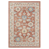 4' X 6' Red and Ivory Oriental Power Loom Area Rug