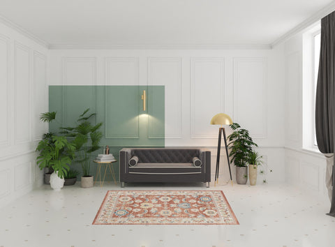 5' X 7' Red Abstract Area Rug