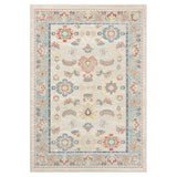 4' X 6' Blue and Ivory Oriental Power Loom Area Rug