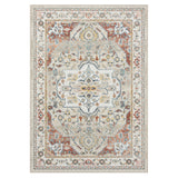 8' Ivory Abstract Runner Rug